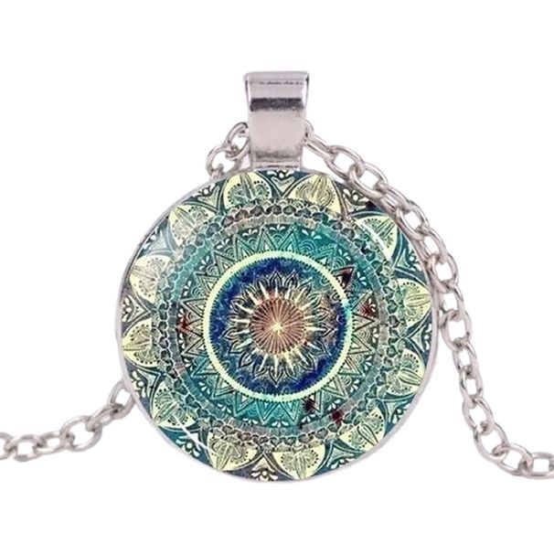 New Accessory: Mandala Yoga Time Necklace Fashion Glass Pendant Neckchain Jewelry_ipsvogv.com