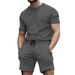 Men's Clothing short sleeve sports casual patchwork round neck fitness suit men's t-shirt_ipsvogv.com