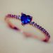 Sanjie's New Rose Gold Plated Heart-shaped Blue Diamond Ring Jewelry_ipsvogv.com