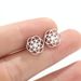 New Korean retro flower earrings ins French stainless steel new rotating geometric round earrings 316 ear pins_ipsvogv.com