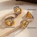 Women’s Jewelry Set Fashion Personality Streamlined Light Luxury Simple Gold And Silver Hammered Lava Pattern Love Double Cross Closed Ring_ipsvogv.com