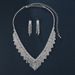 Hot Selling Bride Necklace High-end Versatile Rhinestone Collarbone Chain Earrings Bracelet Three-piece Set_ipsvogv.com
