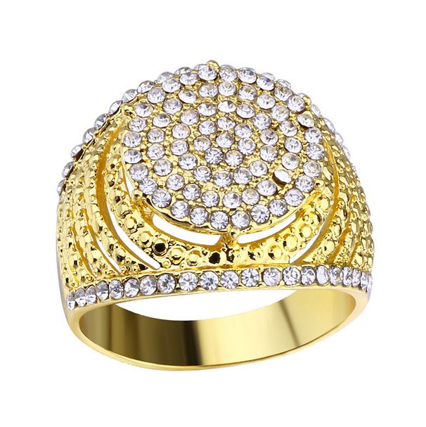 Sanjie Jewelry Gold Plated With Full Diamond, Large And Powerful Men's Ring_ipsvogv.com