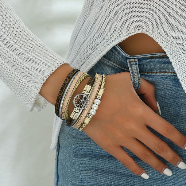 Light luxury fashion women's personalized diamond studded bead bracelet, versatile, simple multi-layer design, versatile_ipsvogv.com