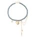 High Elegance Spray Painted Glass Bead Necklace Pentagram Love Pendant Tassel Clavicle Chain_ipsvogv.com