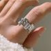 Female Geometric Zircon Cold Wind Ring, Design, Niche High-end Index Finger Ring, 2024 New Ring Ring, Design, ,_ipsvogv.com
