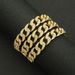 Hip hop cool full diamond leaf Cuban necklace for men and women trendsetters wearing punk motorcycle accessories chain_ipsvogv.com