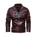 Men's leather jacket pu leather jacket European and American motorcycle clothing fleece leather jacket men_ipsvogv.com