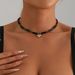 INS Light Luxury Fashion Cylindrical Glass Rice Beads Zircon Love Splicing Collarbone Chain Necklace Women_ipsvogv.com