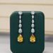 Cao Shi's Korean Edition New Pear Water Drop Shaped Zircon Long Tassel Fashion Women's Earrings_ipsvogv.com