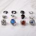 Animal Exaggerated Tai Chi Devil's Eye Skeleton Multi Color Ring Set Of 12_ipsvogv.com