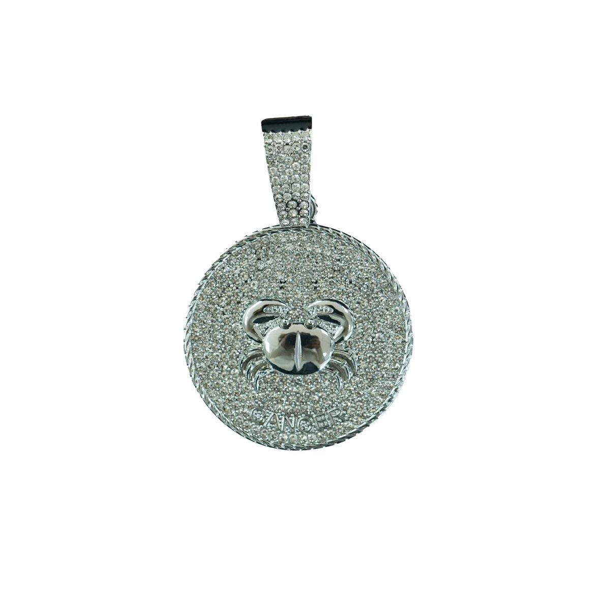 New Cancer Disc Pendant Symbolizes Strong Aquarius Hip Hop Cuban Chain Necklace_ipsvogv.com