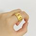 Gold Plated Men's Cuban Matte Chain Open Ring Fashion Trend Jewelry_ipsvogv.com