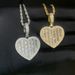 Hip Hop Love Pendant Necklace For Men And Women, Zirconia Diamond-Cut Pendant With Rope Chain, Trendy Statement Jewelry For Casual & Party Wear_ipsvogv.com