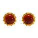 Women's Jewelry Inlaid Curved Round Artificial Gem Brushed Earrings Medieval Style Electroplated Real Gold Niche Earrings Retro_ipsvogv.com