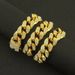 Hip hop full diamond men's big gold domineering and exaggerated Miami Cuban chain street dance rap necklace 20mm_ipsvogv.com