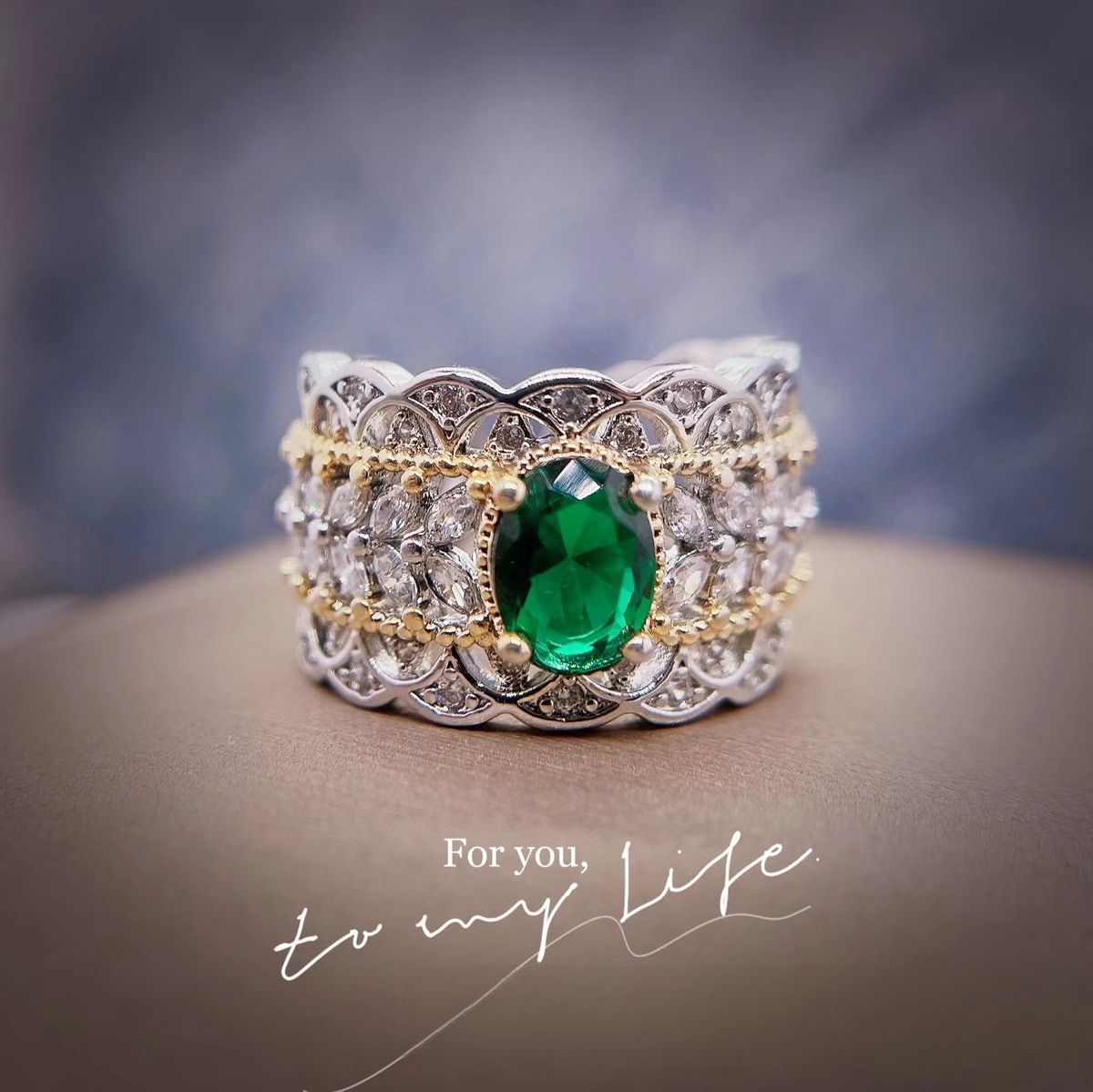 European and American retro palace style hollow two-color high fixed ring_ipsvogv.com