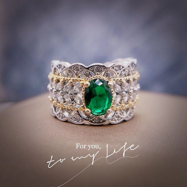 European and American retro palace style hollow two-color high fixed ring_ipsvogv.com