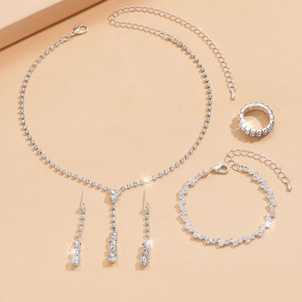 Women's Dinner Jewelry Fashion Wedding Photography Accessories Earrings Necklace Bracelet Set Combination_ipsvogv.com