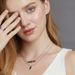 Natural geometric green moss stone necklace S925 silver package inlaid water grass agate clavicle chain versatile_ipsvogv.com
