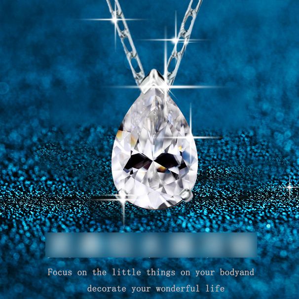 S925 Sterling Silver Water Drop Pear Shaped Moissanite Necklace Earrings Set Female Luxury_ipsvogv.com