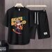 Men's Clothing 2024 Waffle Casual Summer Suit Men's Loose Teen Short sleeved T shirt Shorts Handsome Two piece Suit_ipsvogv.com