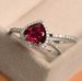 Popular Double Layer Red Love Zircon Couple Wedding Fashion Pair Ring_ipsvogv.com