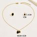 American style light luxury earring necklace set, simple fashionable, inlaid with turquoise earrings, versatile and long_ipsvogv.com