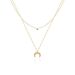 New Product: Green Diamond Bull Horn Inverted Crescent Double Layered Moon Stacking Chain, Titanium Steel Lock Bone Set,_ipsvogv.com