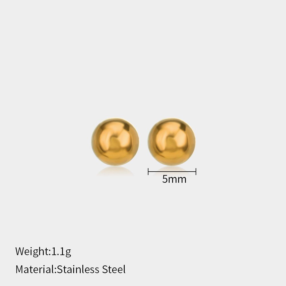Women’s Jewelry Set Fashion Simple Stainless Steel Earrings Niche Design 1mm/4mm Simple Bean Round Bead Earrings For Women_ipsvogv.com