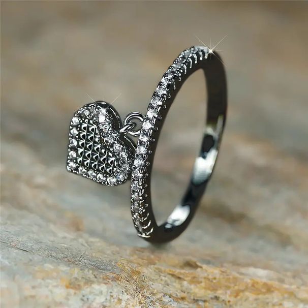 Cao Shi Love Pendant Women's Exquisite Micro Inlaid Zircon Single Ring Shaped Peach Heart Fashion Style_ipsvogv.com