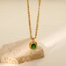 Women's Jewelry Set Fashion Retro Style Green Zircon Series Necklace Earrings Bracelet Ring Temperament Ladies Stainless Steel Jewelry_ipsvogv.com