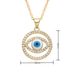Popular Jewelry Titanium Steel Clavicle Chain Colorful Zircon Eye Pendant Devil's Eye Necklace_ipsvogv.com
