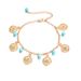 Bohemian Turquoise Beaded Blue Diamond Flower Plate Tassel Combination Feet Chain_ipsvogv.com