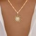 Fashionable Versatile Sun Shaped Diamond Inlaid Pendant Made Of Alloy Material And Star Necklace_ipsvogv.com