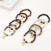 Ancient Golden Dragon Head Pendant 8mm Round Beads Natural Stone Bracelet Female Elastic Adjustable_ipsvogv.com