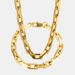Women's Jewelry Set Fashion Classic Fashion Simple Design Square Corner Square Stainless Steel Chain Necklace Bracelet Jewelry Set_ipsvogv.com
