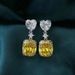 Cao Shi's new light luxury flash diamond pink yellow white Zircon Earrings women's fashion CaiBao earrings_ipsvogv.com