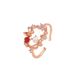 Simple, fresh and sweet women's plain ring, personalized bow, niche zircon inlaid design, open ring_ipsvogv.com