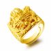 3D Dragon Head Relief Mighty Men's Open Ring Thick Vietnamese Gold Plated Jewelry_ipsvogv.com