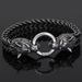 New Viking Odin Hip-Hop Style Bold Wolf Head Stainless Steel Men's Bracelet Trend_ipsvogv.com
