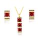Fashion new personalized two-color zircon titanium steel women necklace earrings two-piece set gift wedding_ipsvogv.com