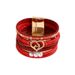 Heart Mother And Child Mother's Day Magnetic Buckle Unisex Embossed Letter Leather Pearl Bracelet Hot Sale_ipsvogv.com