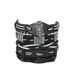 Hot Selling Men's 5-Piece Set Hand-Woven Cowhide Wax Rope Adjustable Bracelet Jewelry_ipsvogv.com