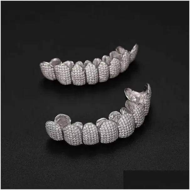Grillz Dental Grills Mouth Exclusive Customization Moissanite Teeth Iced Out Hop Sier Decorative Braces Real Dia Bg_ipsvogv.com