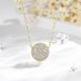 Women's Jewelry Selection 14K Necklace Copper Gold Plated Zirconium O Shaped Chain Round Pendant Fashion Geometric Classic Style Jewelry_ipsvogv.com