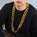 Men's Cuban Chain Necklace Street Trendy Simulation Gold Rich Props Accessories_ipsvogv.com