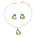 Fashion OL style women's petal earrings, niche drip oil hollow design, long necklace, versatile jewelry set_ipsvogv.com