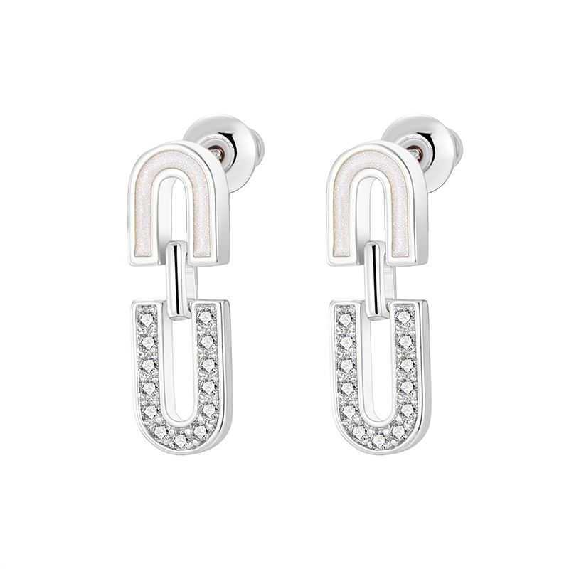 Women's Jewelry Exquisite Mother Of Pearl U Shaped Earrings Light Luxury Design High End French Earrings Simple Earrings_ipsvogv.com