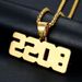 New Hip-Hop Jewelry Titanium Steel Gold-Plated Diamond-Studded Letter Pendant Necklace_ipsvogv.com